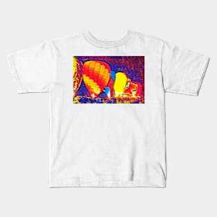 Night Hot Air Balloon Festival In Fauvism Kids T-Shirt